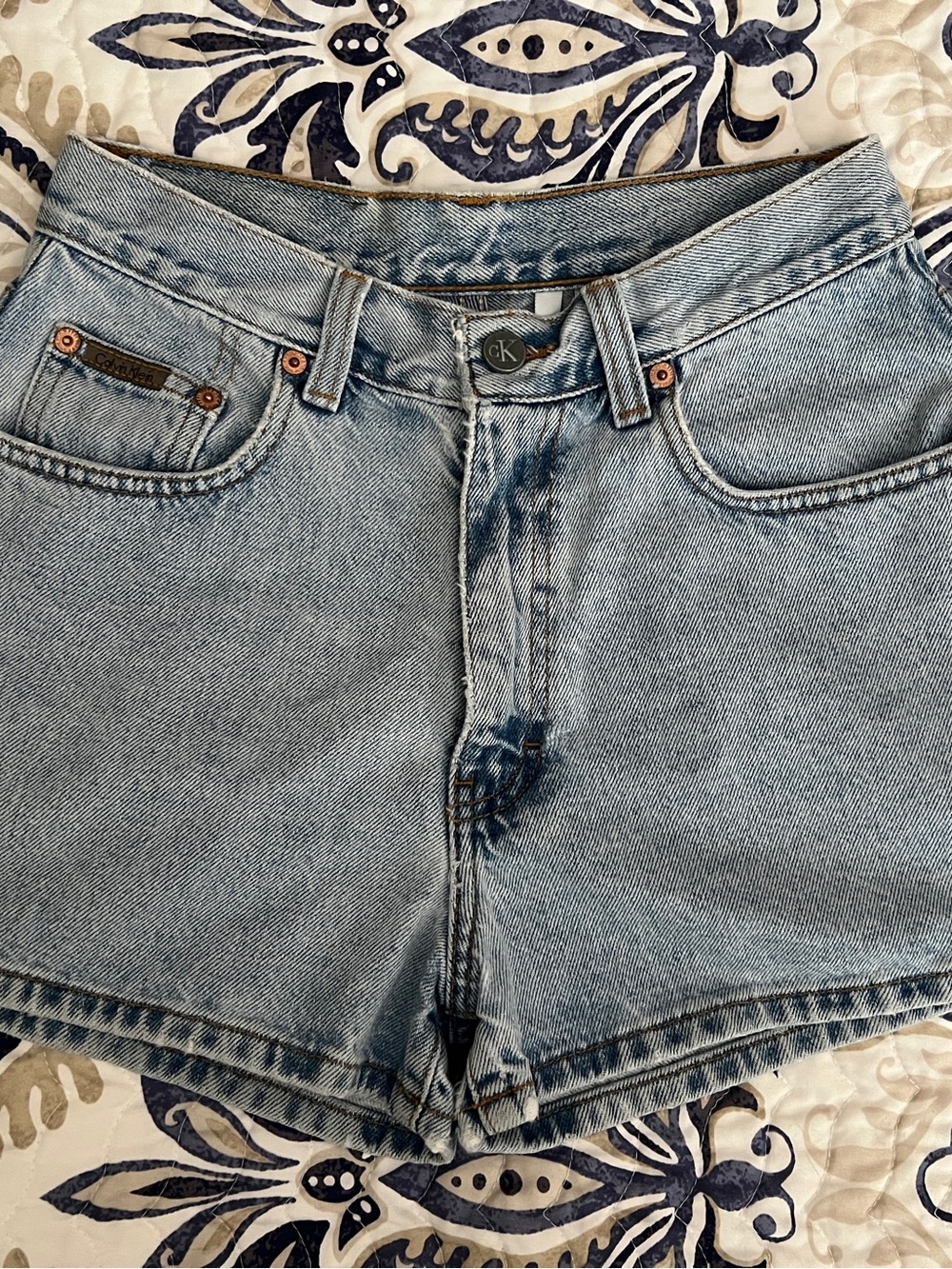 Calvin Klein Light Blue High-Rise Denim Shorts - Vintage 1991-1995 - One Owner
